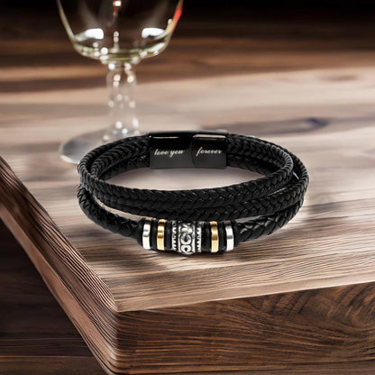 Amazing Dad-Love You Forever Bracelet/ w Vegan Leather
