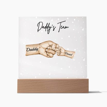 Daddy's Team Acrylic Plaque /Personalize With Names and Skin Tone