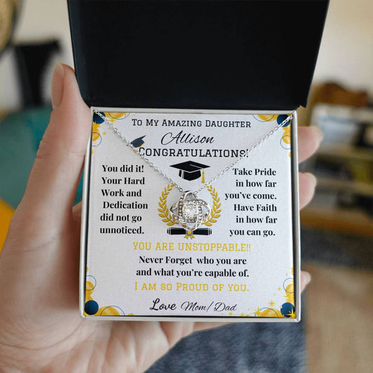 To My Amazing Daughter - Love Knot Necklace - Graduation