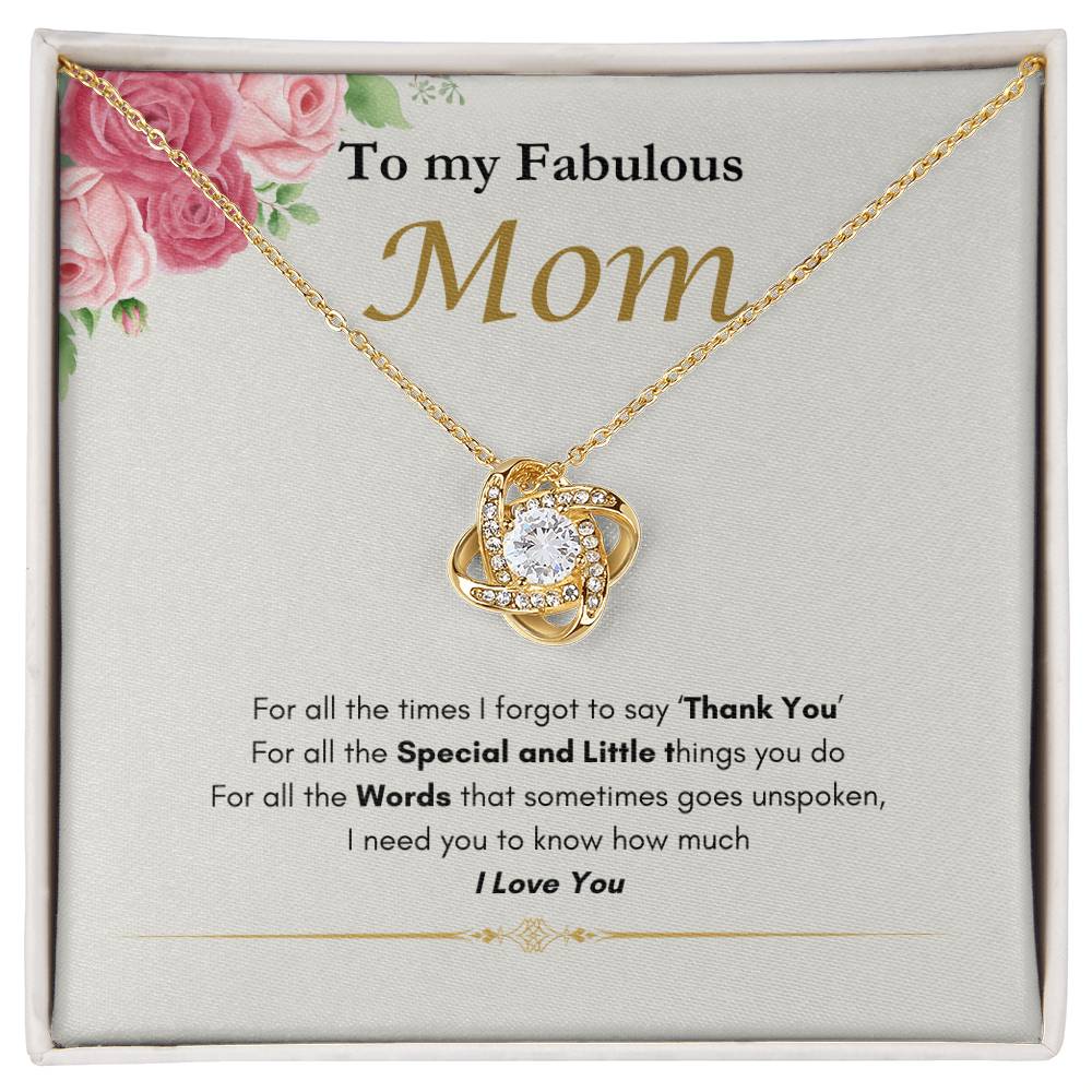 My Fabulous Mom love knot necklace