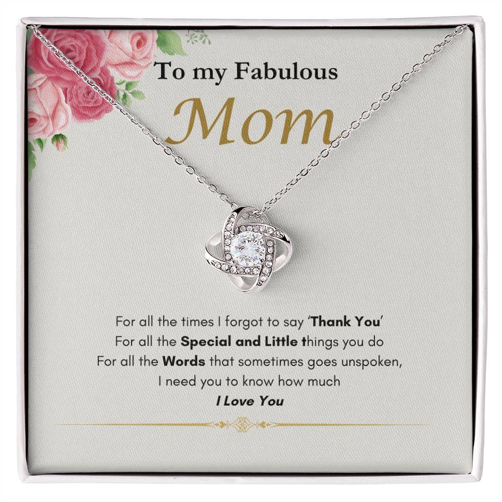 My Fabulous Mom love knot necklace