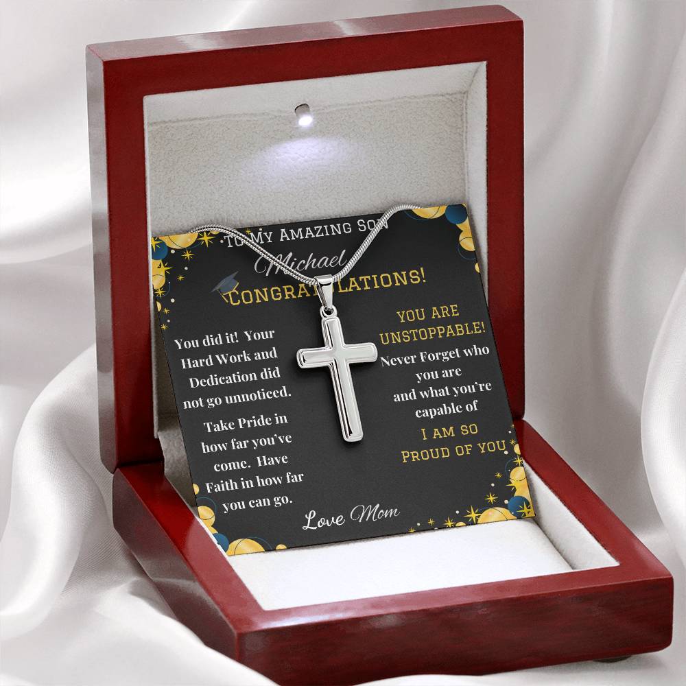 Stainless Cross Necklace - You're Unstoppable
