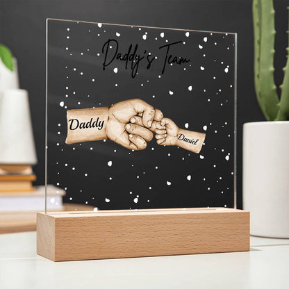 Daddy's Team Acrylic Plaque /Personalize With Names and Skin Tone