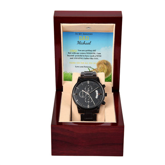 Amazing Dad- Black Chronograph Watch