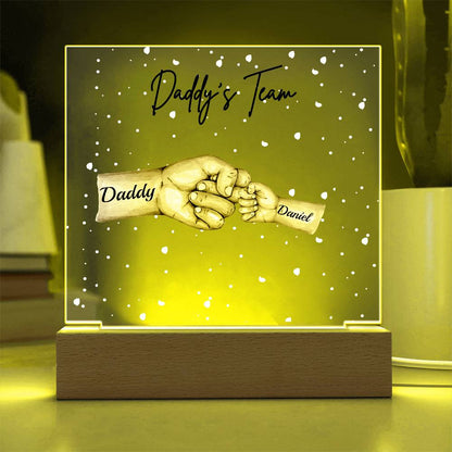 Daddy's Team Acrylic Plaque /Personalize With Names and Skin Tone