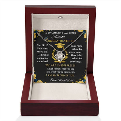 To My Amazing Daughter - Love Knot Necklace - Graduation