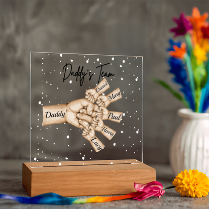 Daddy's Team Acrylic Plaque /Personalize With Names and Skin Tone