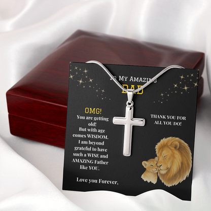 Stainless Cross Necklace - To My Amazing Dad - OMG!