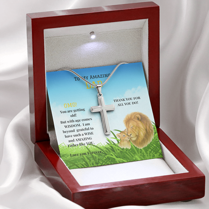Stainless Cross Necklace - To My Amazing Dad - OMG!