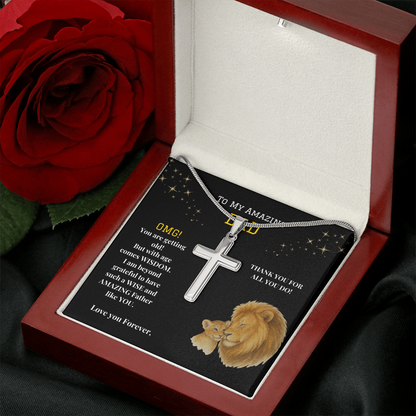 Stainless Cross Necklace - To My Amazing Dad - OMG!