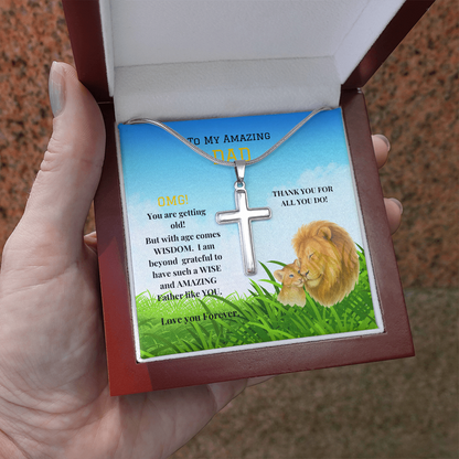 Stainless Cross Necklace - To My Amazing Dad - OMG!
