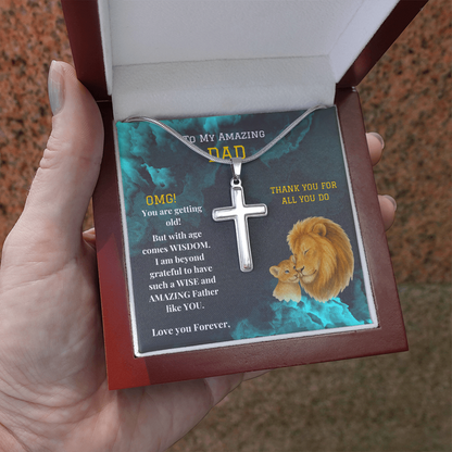 Stainless Cross Necklace - To My Amazing Dad - OMG!